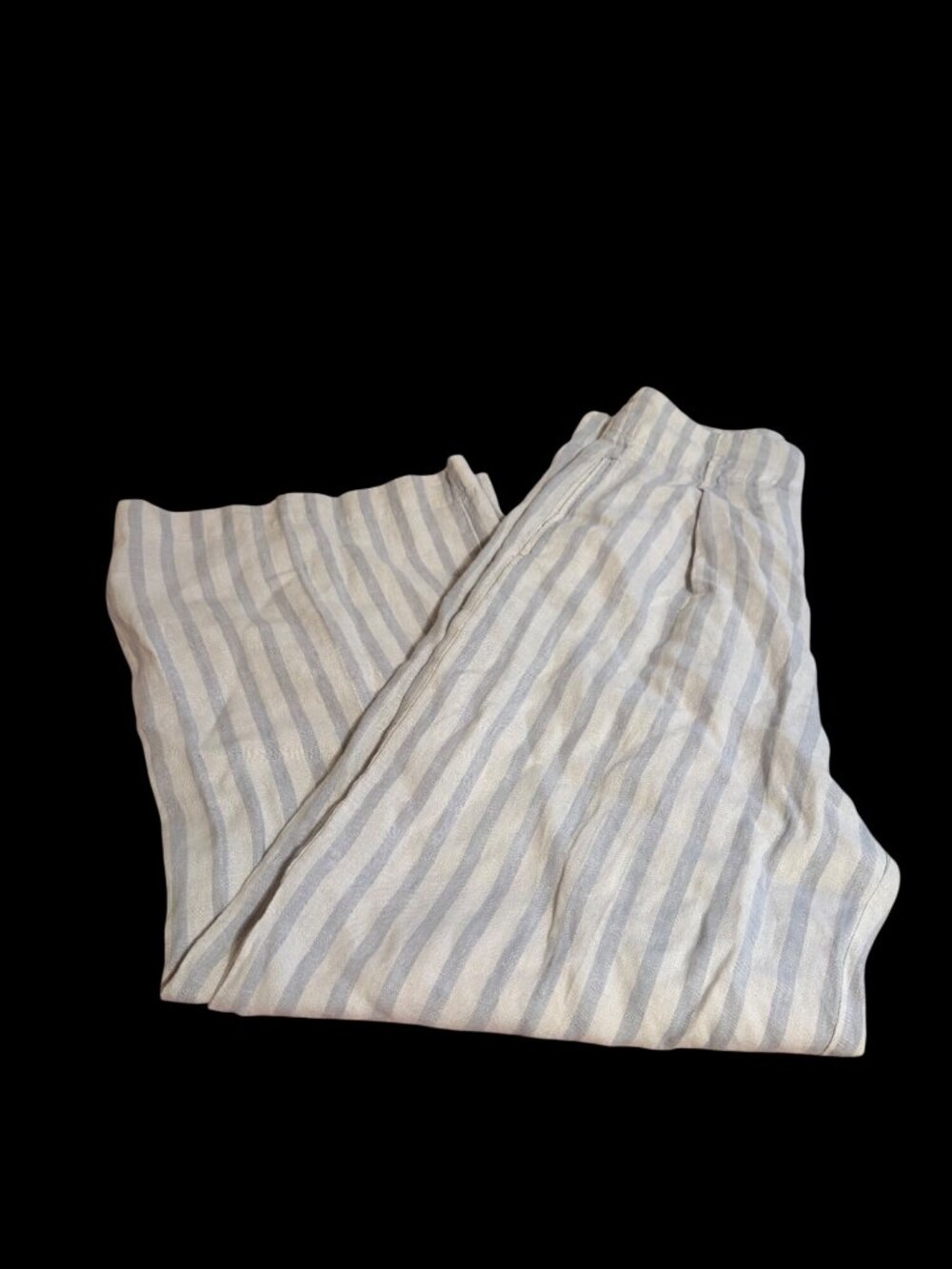 Rachel Zoe Womens Striped 100% Linen  Wide-Leg Pants S Coastal Beach Resort Boho
